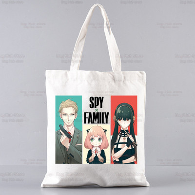 SPYFAMILY Japāņu anime iepirkumu soma Grafiskais totiņš Harajuku Spy x Family Canvas Anya Smug SpyFamily plecu soma sieviete Ulzzang