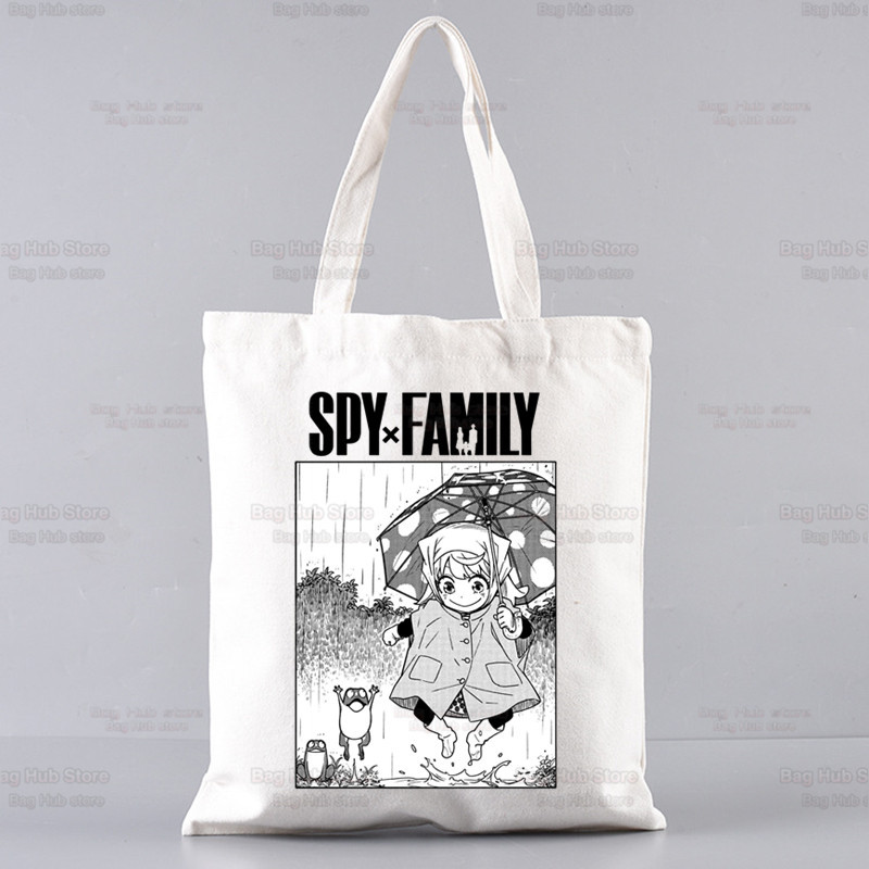 SPYFAMILY Japāņu anime iepirkumu soma Grafiskais totiņš Harajuku Spy x Family Canvas Anya Smug SpyFamily plecu soma sieviete Ulzzang