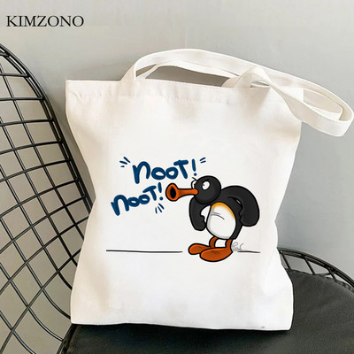 Pingvin bevásárlótáska bolsas de tela vásárlói vászon vásárlói kézitáska ökotáska juta sacola tote string sacola