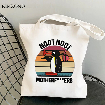 Pingvin bevásárlótáska bolsas de tela vásárlói vászon vásárlói kézitáska ökotáska juta sacola tote string sacola