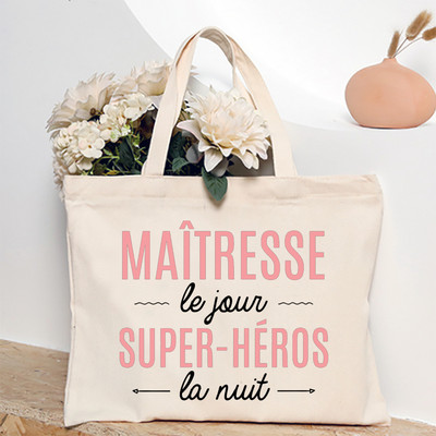 Ευχαριστώ Δάσκαλε Γαλλική εκτύπωση Γυναικεία τσάντα ώμου Καμβά Τσάντες αγορών Γυναικείες τσάντες επαναχρησιμοποιήσιμες τσάντες τσάντας Καλύτερα δώρα για Maitresse