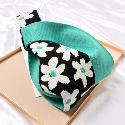 Πλεκτή τσάντα καρπού Γυναικεία τσάντα Boho Casual τσάντα ώμου Μίνι καρό τσάντα καρπού με κόμπους γυναικεία επαναχρησιμοποιήσιμες τσάντες αγορών Υφαντή τσάντα