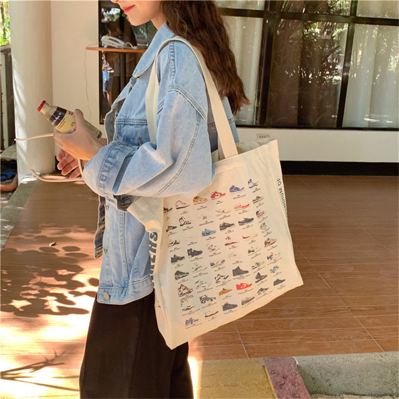 PURDORED 1 pc kameras raksta sieviešu plecu soma, liela sieviešu retro apavu raksta skolēnu skolas soma Eko ikdienas piegādes soma