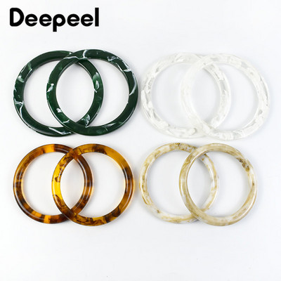 2ΤΜ=1Ζεύγος Deepeel 10cm Κεχριμπάρι Ρητίνη Στρογγυλή Λαβή Μόδα Χειρολαβές σε σχήμα D Τσάντες Τσάντες Χειροποίητο Αξεσουάρ DIY Craft Bag
