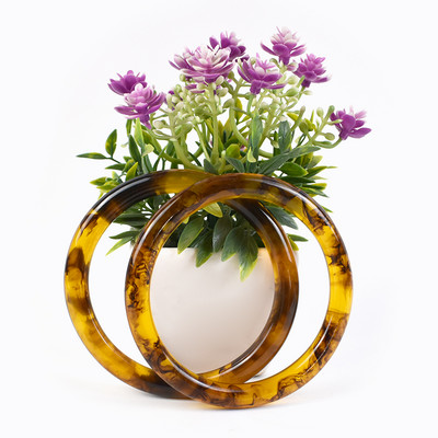 2Gb=1 Pair Deepeel 10cm Dzintara sveķu apaļš rokturis Modes D-veida rokturi Somas Rokassomas Roku darbs DIY Amatniecības somas aksesuārs