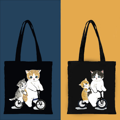 Velika torba Ženska torba Torbe za kupnju Cat Canvas Boutique Ekološki proizvodi Dizajnerske ručne torbe za višekratnu upotrebu Prilagodljive Big Shopper