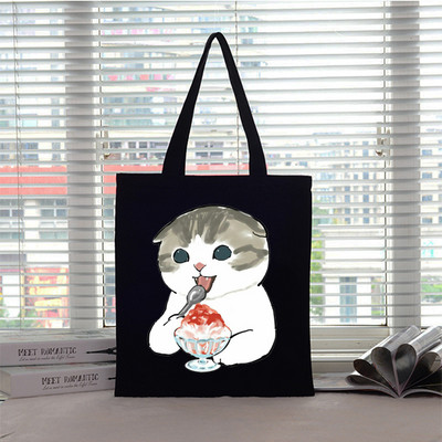 Velika torba Ženska torba Torbe za kupnju Cat Canvas Boutique Ekološki proizvodi Dizajnerske ručne torbe za višekratnu upotrebu Prilagodljive Big Shopper