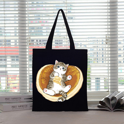 Velika torba Ženska torba Torbe za kupnju Cat Canvas Boutique Ekološki proizvodi Dizajnerske ručne torbe za višekratnu upotrebu Prilagodljive Big Shopper