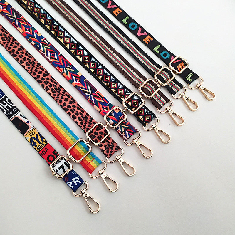 Laius 2,5 cm reguleeritav kotirihm Kotiosa tarvikud käekottide jaoks Vöö DIY Rainbow õlarihm asendusrahakotirihm B jaoks