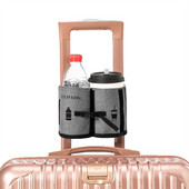 Suport pentru pahare pentru bagaje Organizator de băuturi de călătorie 2 în 1 Suport portabil pentru sticle de băuturi de călătorie se potrivește convenabil pentru mânerele valizei