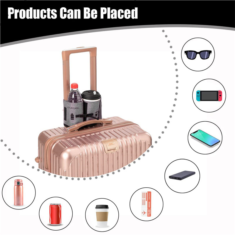 Suport pentru pahare pentru bagaje Organizator de băuturi de călătorie 2 în 1 Suport portabil pentru sticle de băuturi de călătorie se potrivește convenabil pentru mânerele valizei