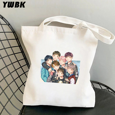 Koreai kpop vászon hordtáskák nőknek Harajuku Nagy kapacitású bevásárlótáska Diákoknak Iskolai Strand táska Bolsa Feminina