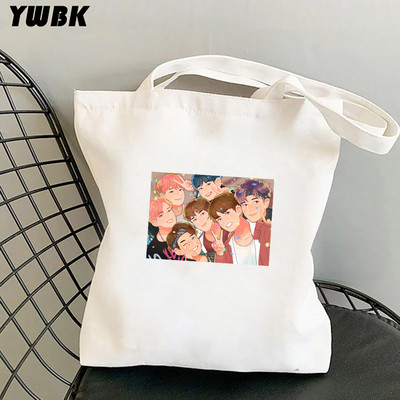 Koreai kpop vászon hordtáskák nőknek Harajuku Nagy kapacitású bevásárlótáska Diákoknak Iskolai Strand táska Bolsa Feminina