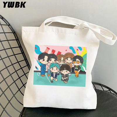 Koreai kpop vászon hordtáskák nőknek Harajuku Nagy kapacitású bevásárlótáska Diákoknak Iskolai Strand táska Bolsa Feminina