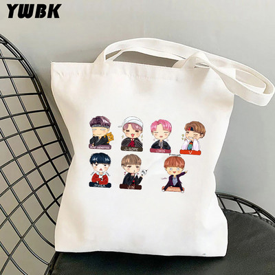 Koreai kpop vászon hordtáskák nőknek Harajuku Nagy kapacitású bevásárlótáska Diákoknak Iskolai Strand táska Bolsa Feminina