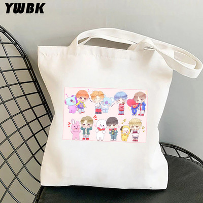 Koreai kpop vászon hordtáskák nőknek Harajuku Nagy kapacitású bevásárlótáska Diákoknak Iskolai Strand táska Bolsa Feminina