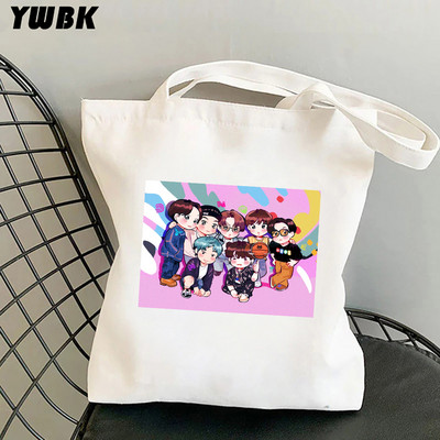 Koreai kpop vászon hordtáskák nőknek Harajuku Nagy kapacitású bevásárlótáska Diákoknak Iskolai Strand táska Bolsa Feminina