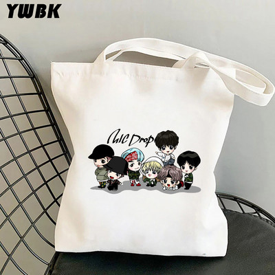 Koreai kpop vászon hordtáskák nőknek Harajuku Nagy kapacitású bevásárlótáska Diákoknak Iskolai Strand táska Bolsa Feminina