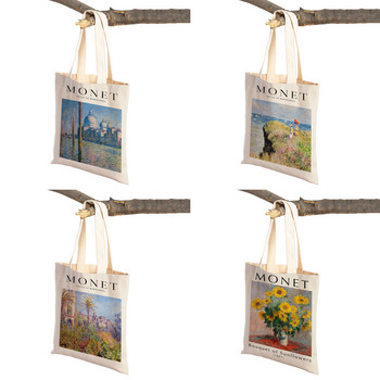 Monet Picasso Parrot Butterfly Mountain Bag Double Print Eco Casual Nordic Shopper Τσάντες Lady Canvas Tote Γυναικεία τσάντα