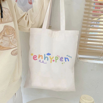 Νέα Harajuku Canvas Tote Bag Kpop Group Shopper Τσάντες ώμου Tuisyen Sekolah Tuition Bag Tote Τσάντες για γυναίκες Bolso Lona