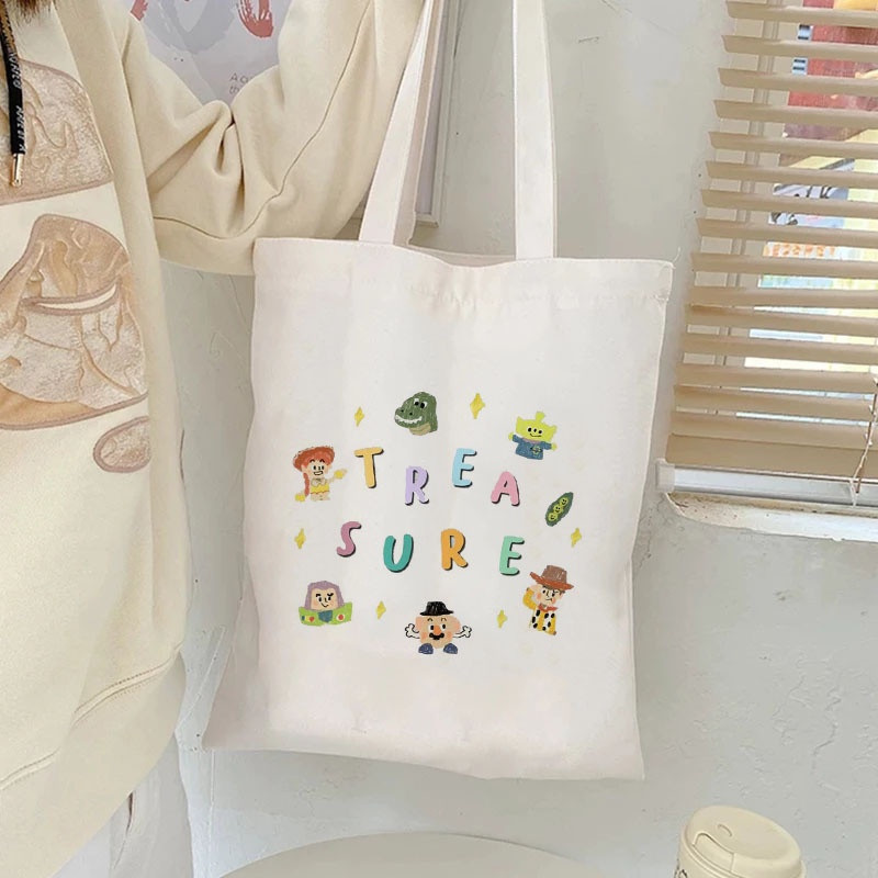 Új Harajuku Canvas Tote Bag Kpop Group Shopper válltáskák Tuisyen Sekolah Tandíjtáska Női kézitáskák Bolso Lona