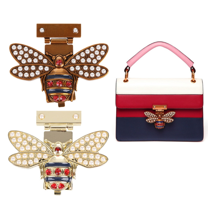 Închizătoare de metal cu albine pentru femei DIY, închidere rotativă, pentru geantă de mână, geantă de umăr, geantă, cadou, blocare pentru geantă de mână.