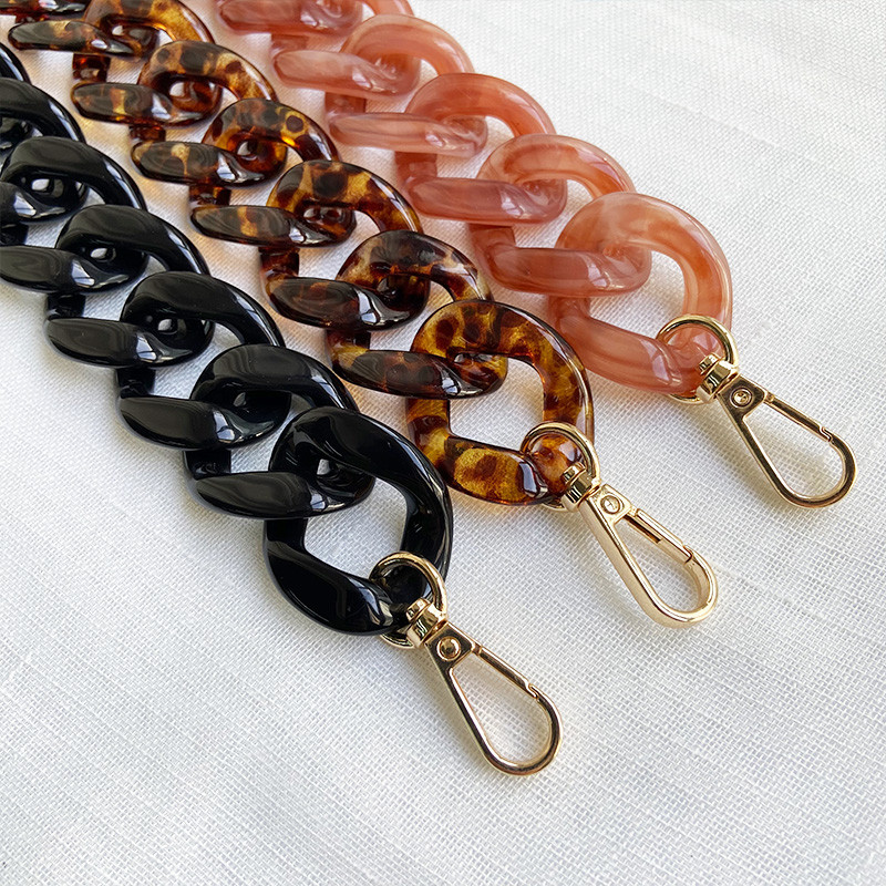 1 vnt. 60 cm nuimamas keičiamasis peties diržo krepšys „pasidaryk pats“ akrilo dervos rankinės grandinės plastikinis dirželis, skirtas moteriškų krepšių priedams