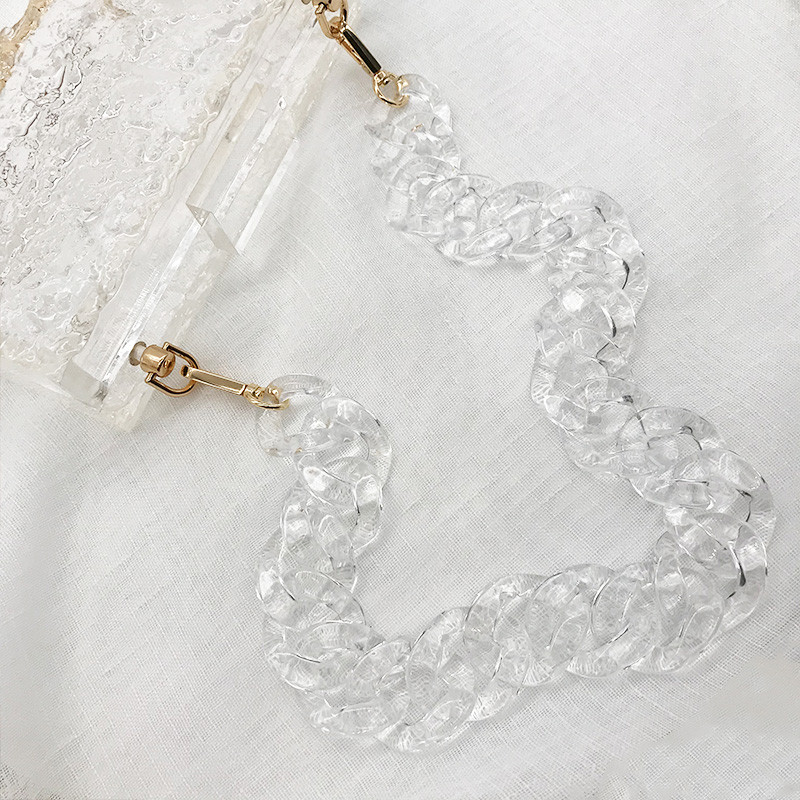 1 vnt. 60 cm nuimamas keičiamasis peties diržo krepšys „pasidaryk pats“ akrilo dervos rankinės grandinės plastikinis dirželis, skirtas moteriškų krepšių priedams