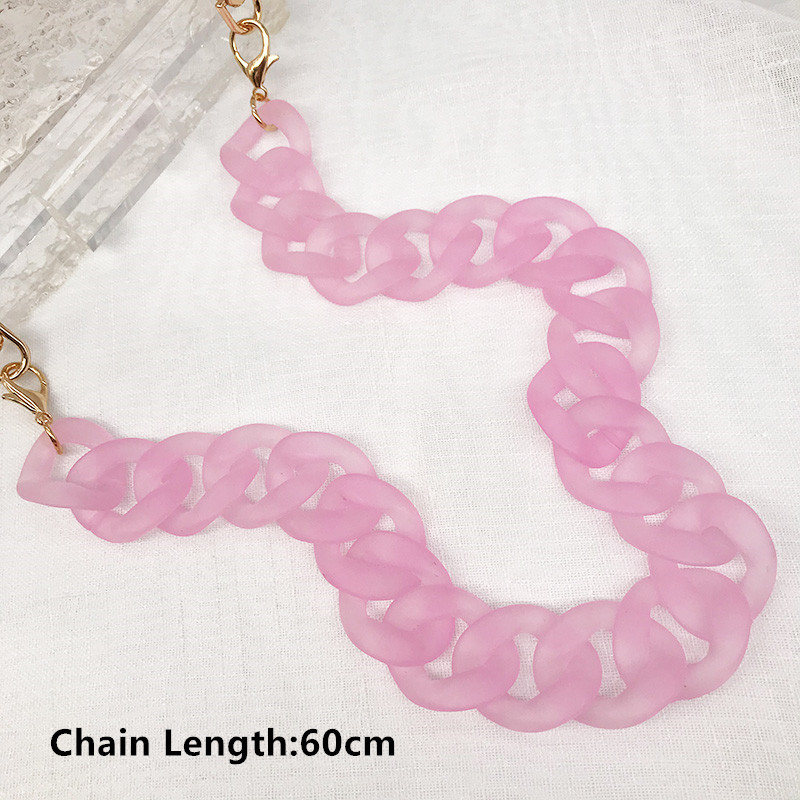 1 vnt. 60 cm nuimamas keičiamasis peties diržo krepšys „pasidaryk pats“ akrilo dervos rankinės grandinės plastikinis dirželis, skirtas moteriškų krepšių priedams