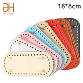 18x8cm kézzel készített ovális alsó kötött táskához PU bőr kopásálló kiegészítők alsó rész lyukakkal barkács horgolt táska alja