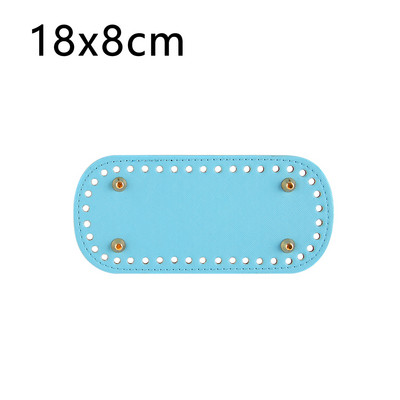 18x8cm kézzel készített ovális alsó kötött táskához PU bőr kopásálló kiegészítők alsó rész lyukakkal barkács horgolt táska alja