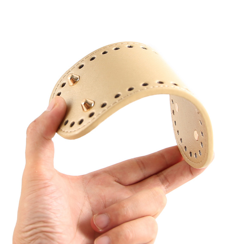 18x8cm kézzel készített ovális alsó kötött táskához PU bőr kopásálló kiegészítők alsó rész lyukakkal barkács horgolt táska alja