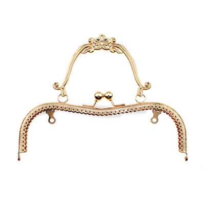 20,5 cm Retro dombornyomásos virág arany fém csók vödör pénztárca keret táskákhoz Fogantyús kapcs a táskához barkács kiegészítők