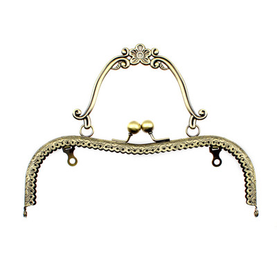 20,5 cm Retro dombornyomásos virág arany fém csók vödör pénztárca keret táskákhoz Fogantyús kapcs a táskához barkács kiegészítők