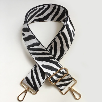 „Zebra Pattern“ krepšio dirželis Moteriškas rankinės diržas platus pečių krepšio dirželis keičiamas dirželio priedų krepšio dalis Reguliuojamas diržas krepšiams