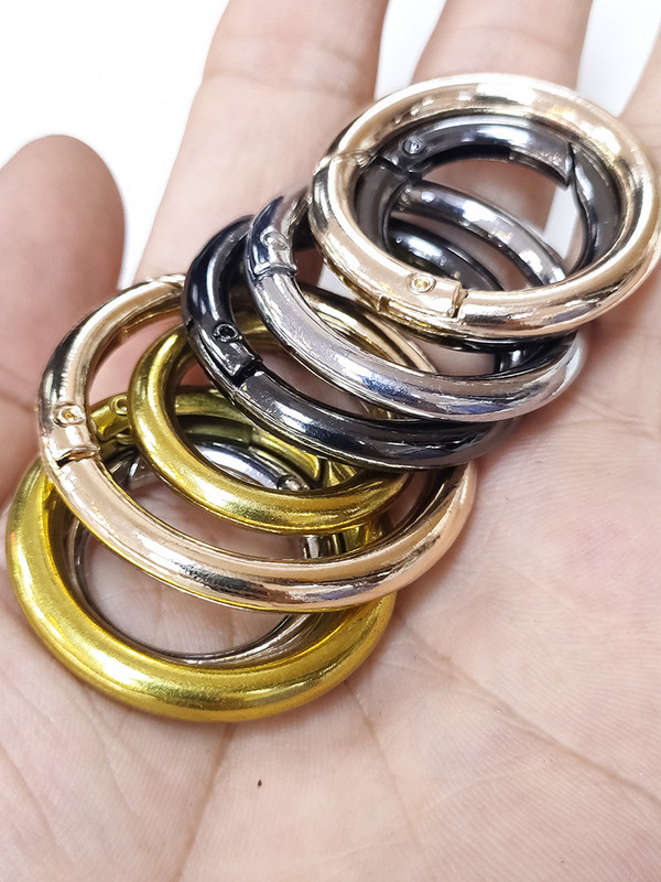 10 τεμ. 18mm-34mm Μεταλλικά κουμπώματα με ελατήρια με δαχτυλίδι με στρογγυλό καραμπίνερ Κλιπ τσάντας μπρελόκ με γάντζο για αγκράφες αλυσίδας σκύλου για κοσμήματα DIY