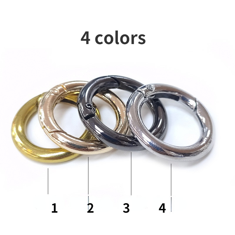10 τεμ. 18mm-34mm Μεταλλικά κουμπώματα με ελατήρια με δαχτυλίδι με στρογγυλό καραμπίνερ Κλιπ τσάντας μπρελόκ με γάντζο για αγκράφες αλυσίδας σκύλου για κοσμήματα DIY