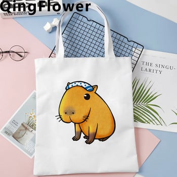 Capybara τσάντα αγορών shopper tote ανακύκλωση τσάντα μπόλσα βαμβακερή τσάντα παντοπωλείου σάκος καμπάς υφασμάτινη καμπάς αγορών