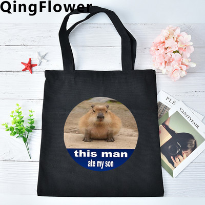 „Capybara“ pirkinių krepšys pirkėjo krepšys perdirbimo krepšys „bolsa“ medvilnės bakalėjos krepšys „cabas“ apsipirkimo audinys „cabas“