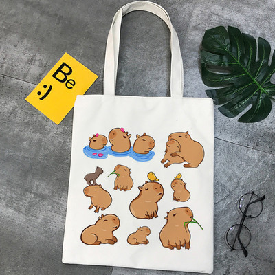 „Capybara“ pirkinių krepšys pirkėjo krepšys perdirbimo krepšys „bolsa“ medvilnės bakalėjos krepšys „cabas“ apsipirkimo audinys „cabas“