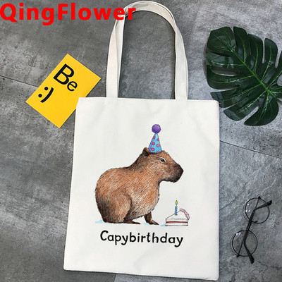 „Capybara“ pirkinių krepšys pirkėjo krepšys perdirbimo krepšys „bolsa“ medvilnės bakalėjos krepšys „cabas“ apsipirkimo audinys „cabas“