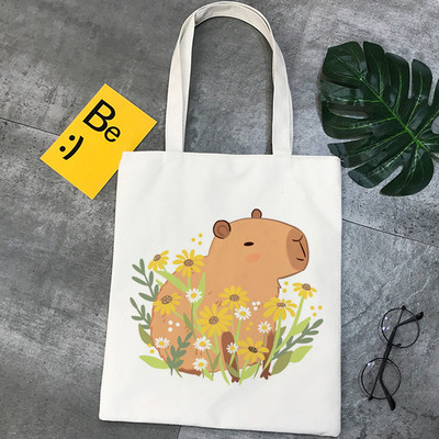 „Capybara“ pirkinių krepšys pirkėjo krepšys perdirbimo krepšys „bolsa“ medvilnės bakalėjos krepšys „cabas“ apsipirkimo audinys „cabas“