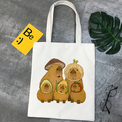 „Capybara“ pirkinių krepšys pirkėjo krepšys perdirbimo krepšys „bolsa“ medvilnės bakalėjos krepšys „cabas“ apsipirkimo audinys „cabas“
