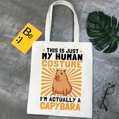 „Capybara“ pirkinių krepšys pirkėjo krepšys perdirbimo krepšys „bolsa“ medvilnės bakalėjos krepšys „cabas“ apsipirkimo audinys „cabas“