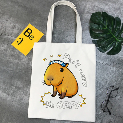 „Capybara“ pirkinių krepšys pirkėjo krepšys perdirbimo krepšys „bolsa“ medvilnės bakalėjos krepšys „cabas“ apsipirkimo audinys „cabas“