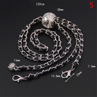 Bőr fogantyús táska szíj rombusz táska aranygyöngy golyós lánc állítható keresztben hordozható gyöngy vállpántos pénztárca kiegészítők