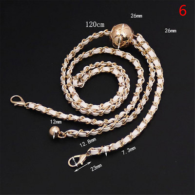 Bőr fogantyús táska szíj rombusz táska aranygyöngy golyós lánc állítható keresztben hordozható gyöngy vállpántos pénztárca kiegészítők