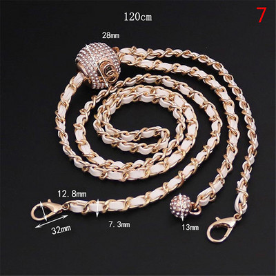 Bőr fogantyús táska szíj rombusz táska aranygyöngy golyós lánc állítható keresztben hordozható gyöngy vállpántos pénztárca kiegészítők