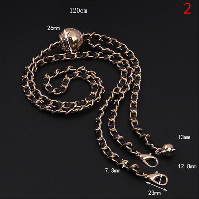 Bőr fogantyús táska szíj rombusz táska aranygyöngy golyós lánc állítható keresztben hordozható gyöngy vállpántos pénztárca kiegészítők