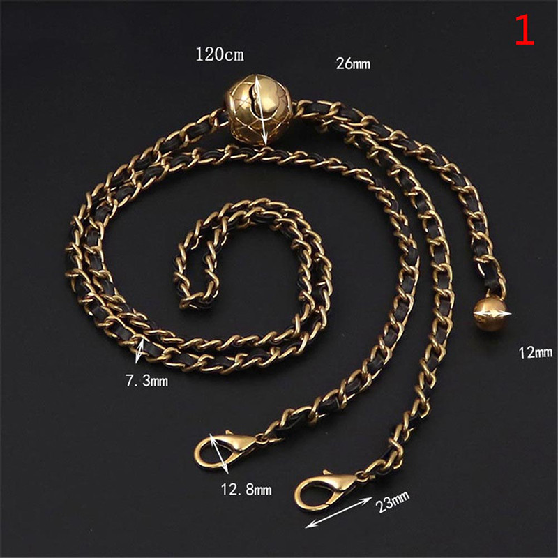 Bőr fogantyús táska szíj rombusz táska aranygyöngy golyós lánc állítható keresztben hordozható gyöngy vállpántos pénztárca kiegészítők